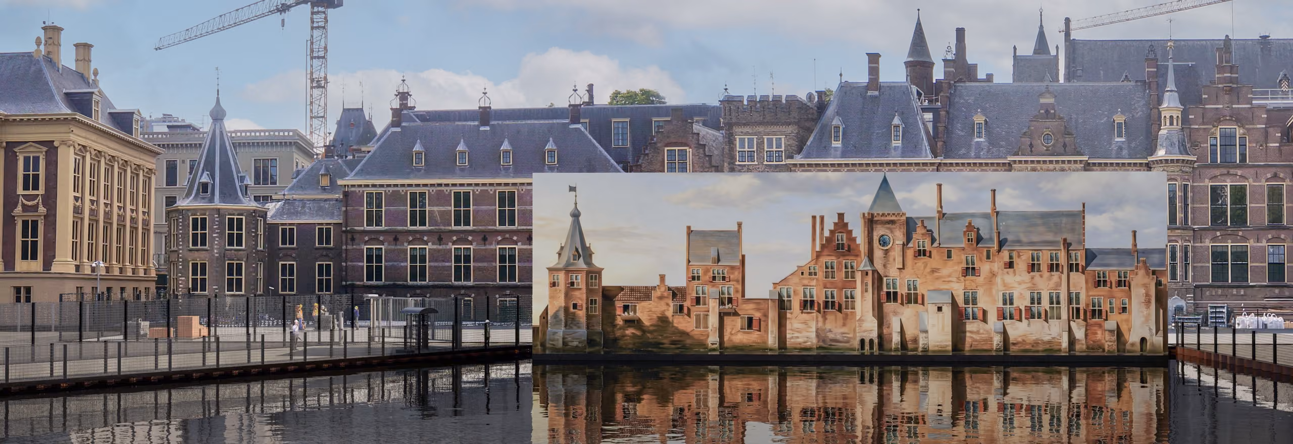 Concept impressie van het werkgebied in de Hofvijver